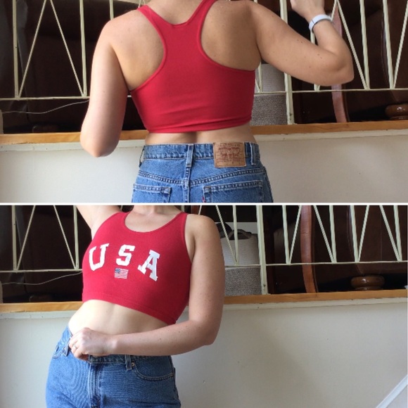 Vintage USA Crop Top or Sports Bra - Picture 4 of 7